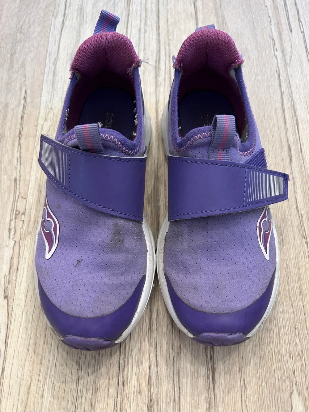 Saucony Purple Kids' Slip-On Sneakers with Hook Strap